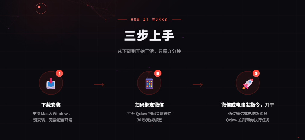 腾讯QClaw三步安装对接微信